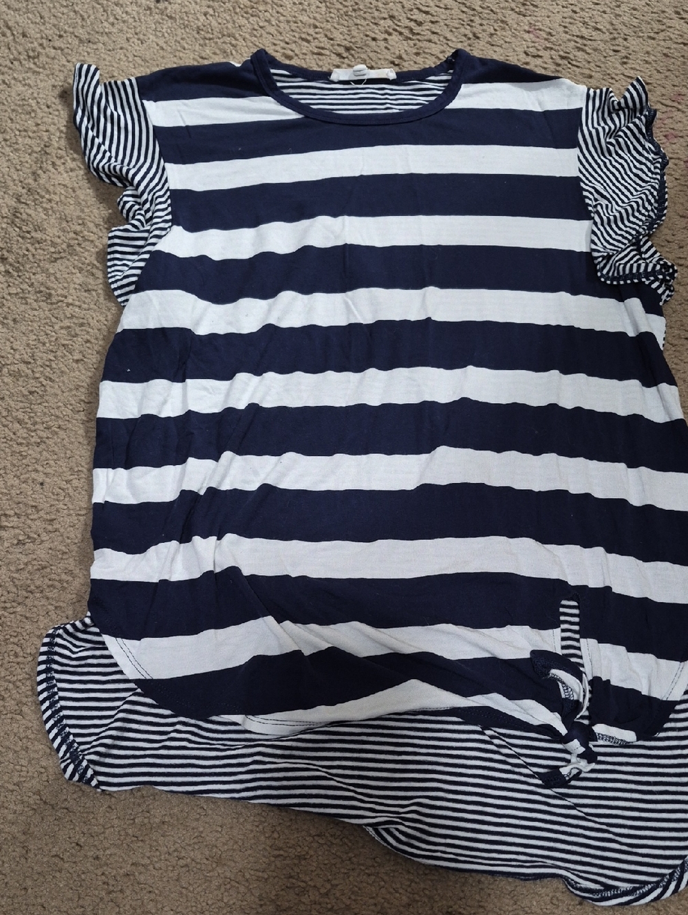 C&C California Navy and White Striped Knot Tee